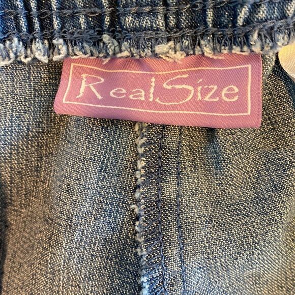 Real Size Women’s Pull On Stretch Waistband Denim Jeans Size Large 12/14 - Picture 4 of 8